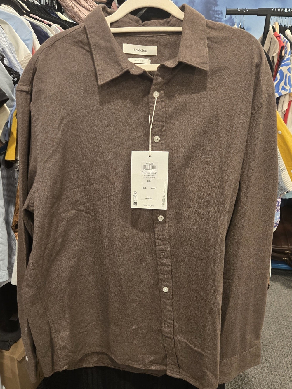 Selected Homme Casual Brown Button-Down Shirt